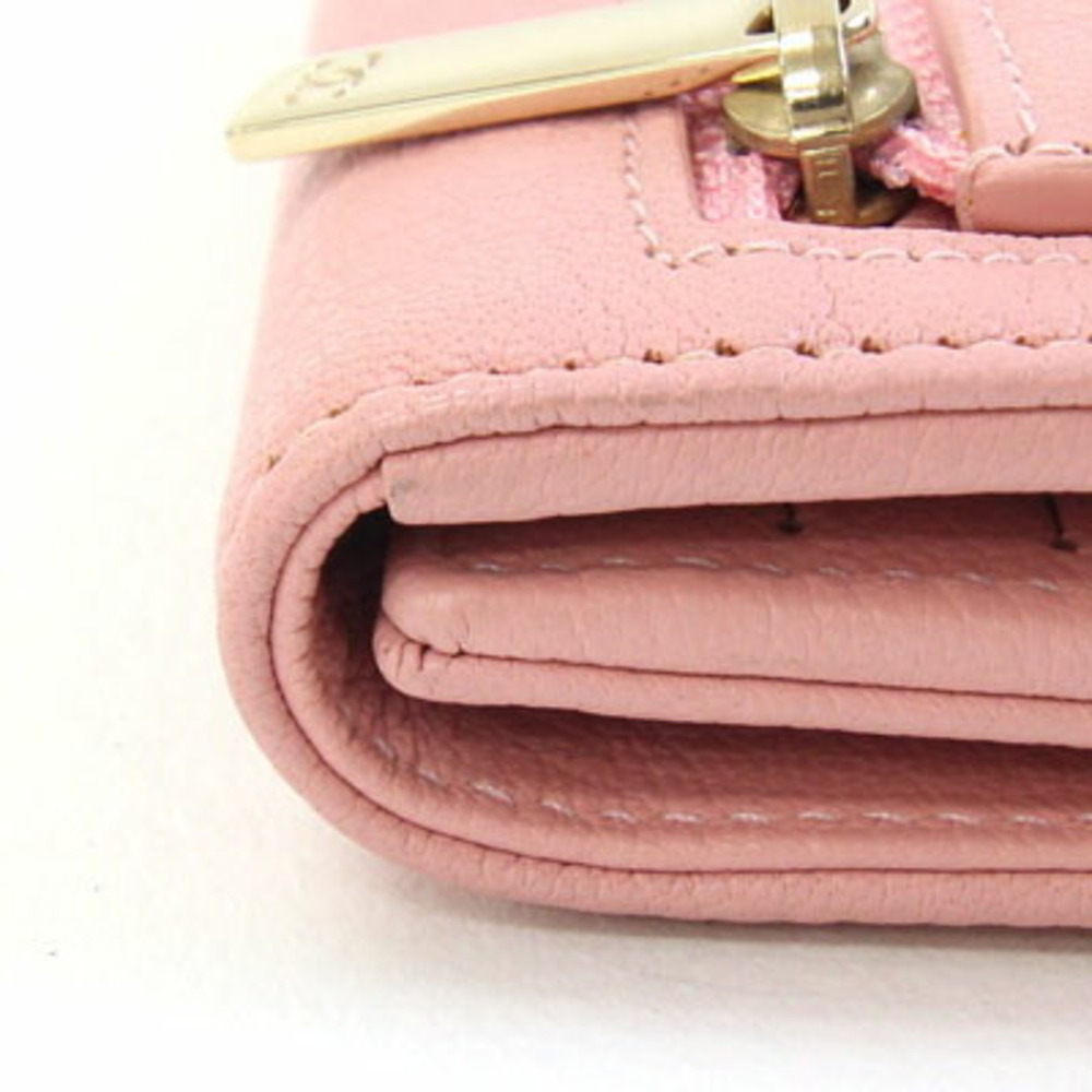 CHANEL Authentic Pink Leather Logo Wallet - Picture 6 of 8